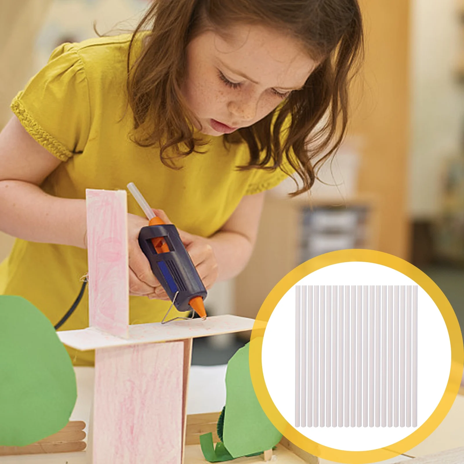 

50Pcs Transparent Hot Melt Glue Sticks Strong Adhesive Rods for DIY Craft Art Projects Home Repairs Hot Glue Sticks