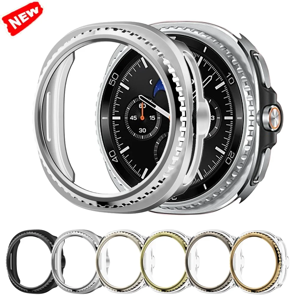 Безельное кольцо + чехол для ПК для Samsung Galaxy Watch 8 classic 46 мм, защитный жесткий бампер для ПК, Galaxy Watch8, классический защитный чехол