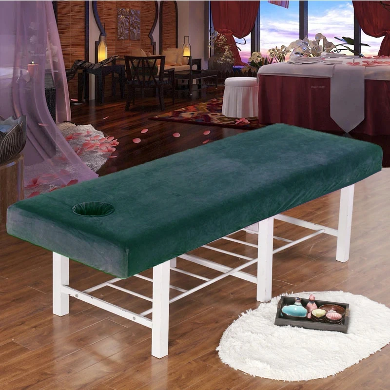 Velvet Beauty Salon Massage Soft Thickened Bed Sheets Special Breathable And Perforated Flat Bed Sheets For Spa Clubs