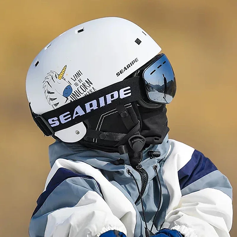 Casco deportivo de seguridad para niños y niñas, equipo de protección para la nieve, esquí, moto de nieve, 2025