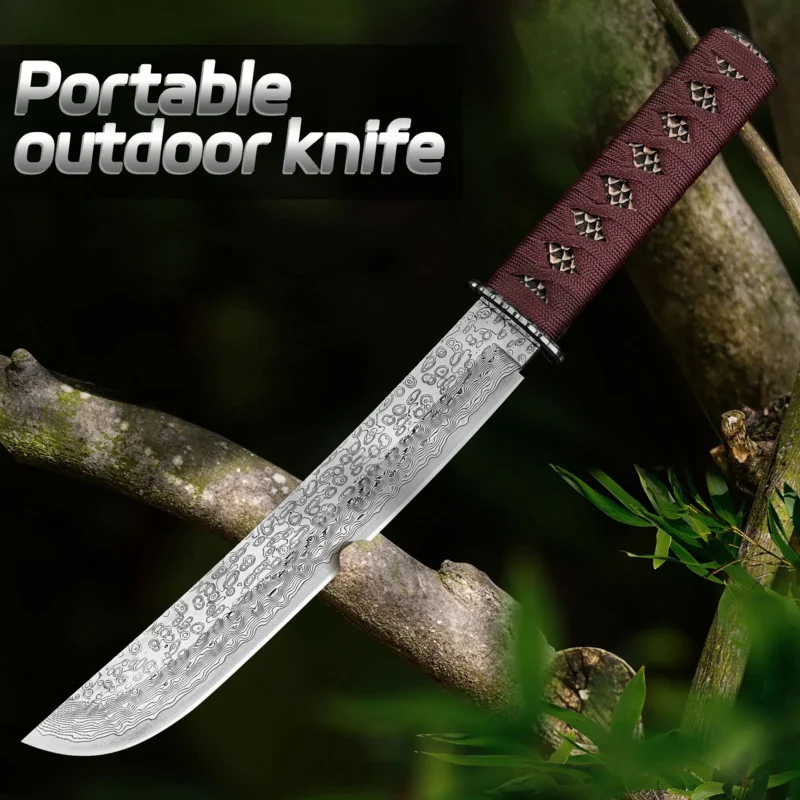 

High-Hardness Military Tactical Knife With Scabbard Self-Defense Outdoor Jungle Multi-purpose Survival Knife and Cutting Knife