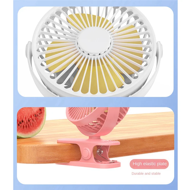 1200Mah Summer Clip-On Fan Portable Automatic Oscillating Head Fan Rechargeable High Wind Power Fan For Student-A54Q