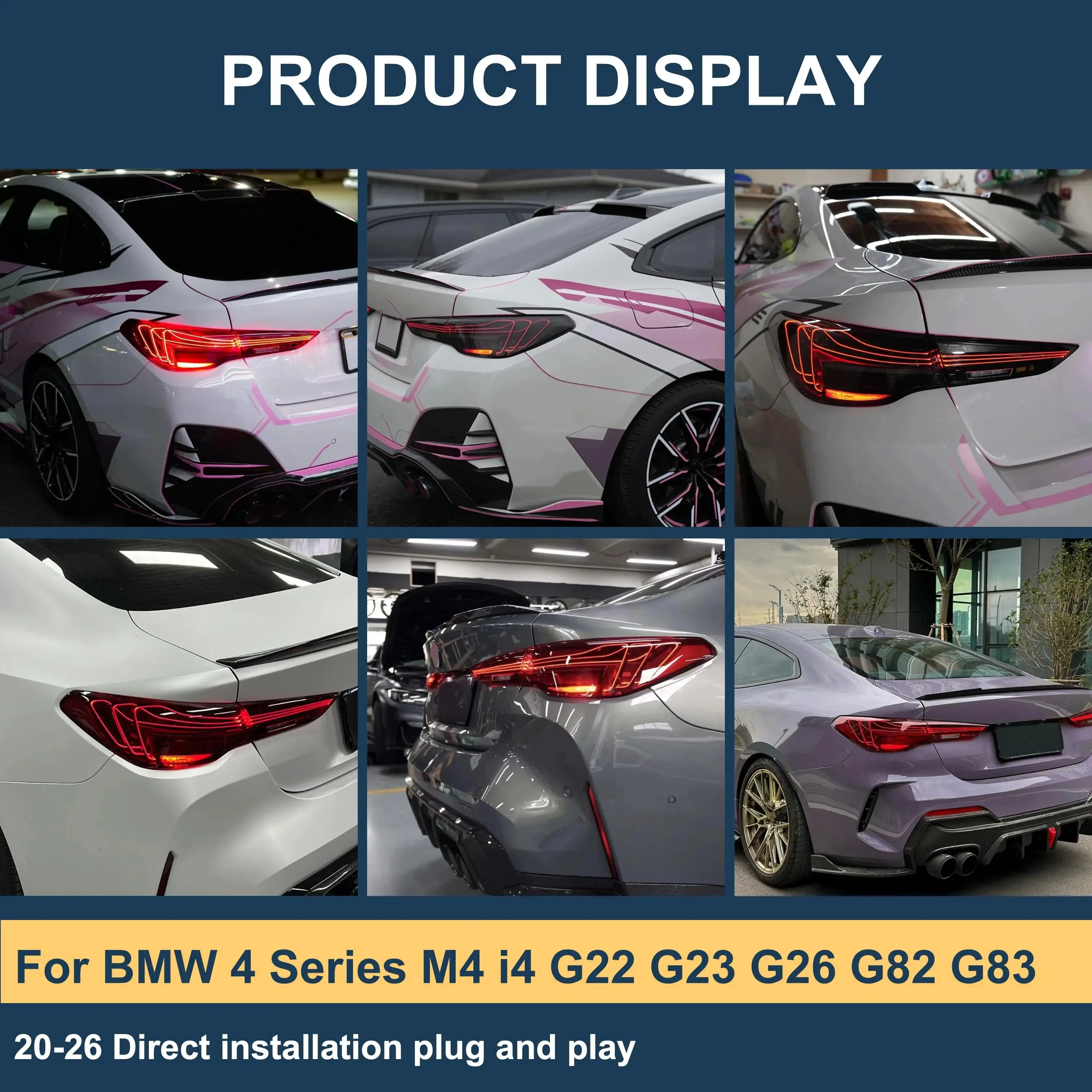 CSL Laser Tail Lights For BMW 4 Series M4 I4 G22 G23 G26 G82 G83 2020-2026 Custom Rear Lights Modified Plug And Play