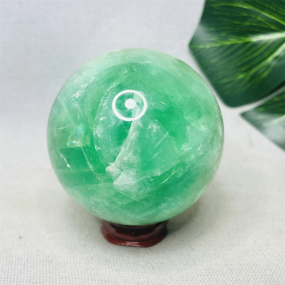 

Exotic Natural Gem Emerald Snowflake Fluorite Ball Geode Ball Rainbow Crystal Home Feng shui Decoration Gift Stone Healing