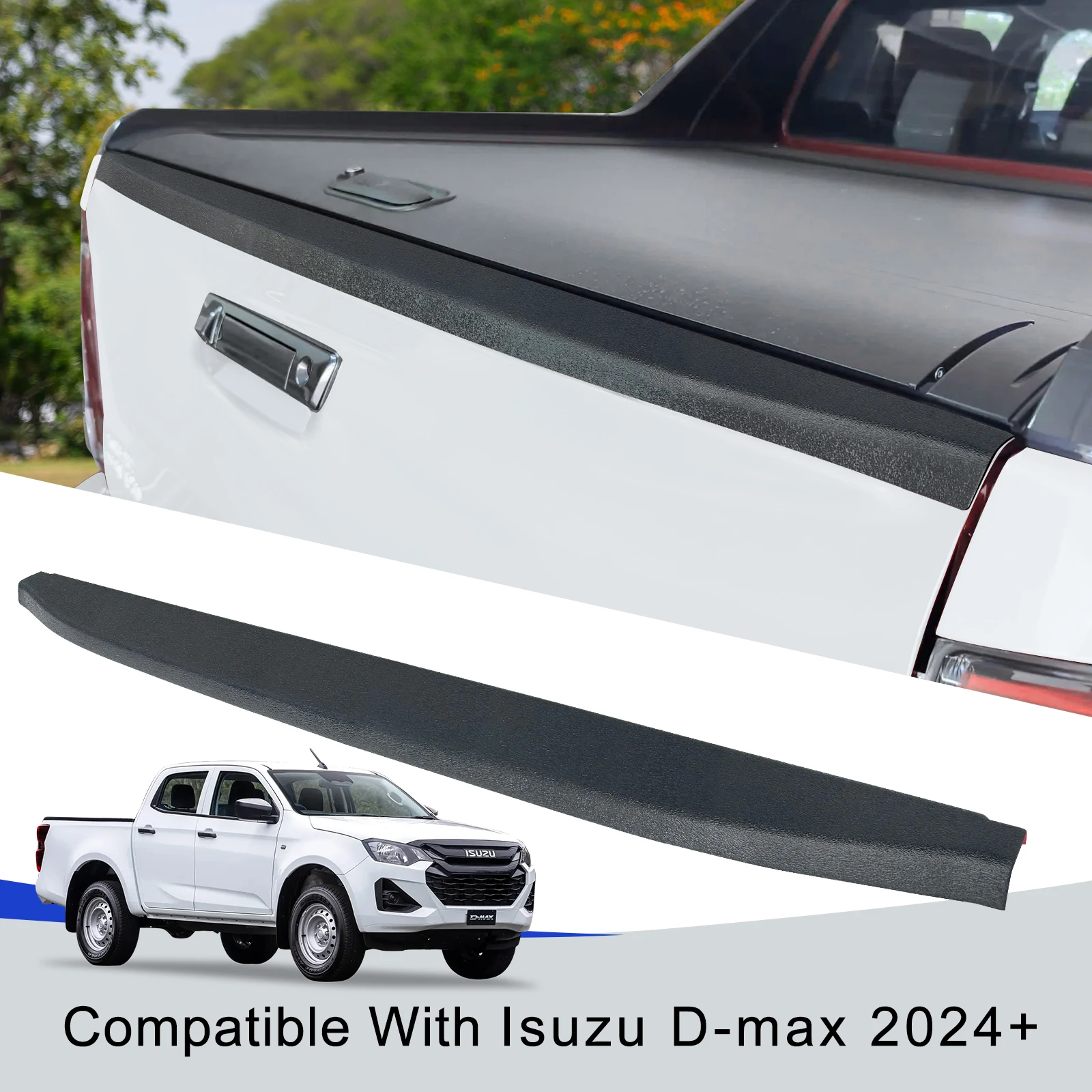 

ABS Tailgate Trim Rail Guard Protector Rear Cover For Isuzu D-max Dmax 2024-Onwards Matte Black Pick-up Car Styling Accessories