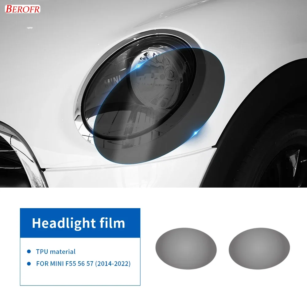 

for MINI Cooper F54 F55 F56 F57 F60 Countryman Car Headlight Protective Film Self Healing Invisible 2pcs TPU Sticker Accessories