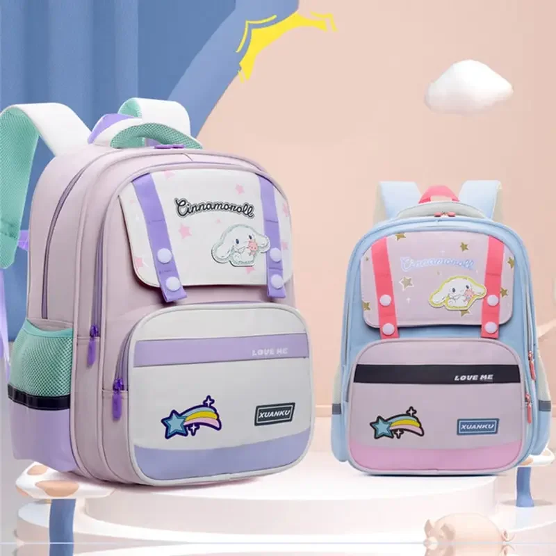 

Sanrioed Anime Cartoon Student Large Capacity Backpack Kuromi Cute Children Girl Boy Kindergarten Schoolbag Shoulder Bag Gift