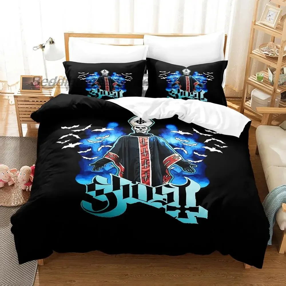 Ghost Rock Band Tank Bedding Set Single Twin Full Queen King Size Bed Set Aldult Kid Bedroom Duvetcover Sets 3D Print 2022