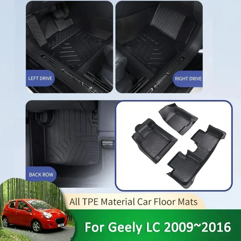 For Geely LC Gleagle Panda GX2 Yulu EV2 2009~2016 Full Surround Car Waterproof Non-slip Floor Mat Protective Liner Foot Carpet