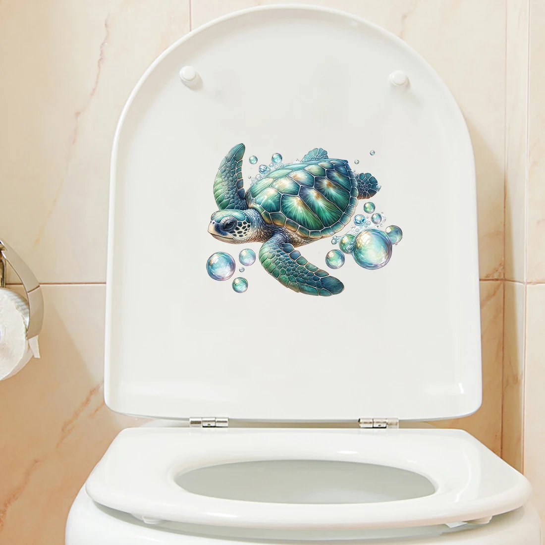 Three Ratels QB89 Funny turtle animal wall stickers for home decoration toilet decals