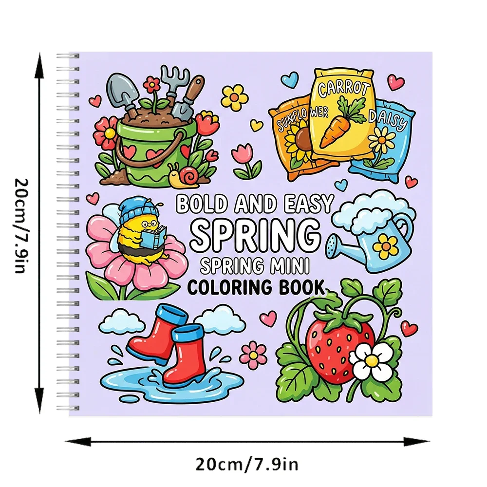 Easy Spring Coloring Book for Adult Colouring Book, Birthday Day Gift, Back to School Supplies, Adults Cute Drawing Book