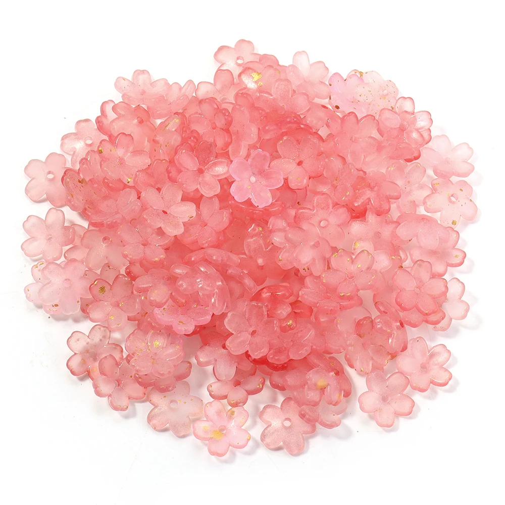 200 stks 11mm Acryl Bloemen Kralen Kleurrijke Vijf Bloemblaadjes Bloem Losse Kralen Voor Sieraden Maken DIY Ketting Oorbellen Accessoires