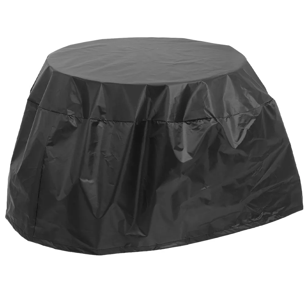 Waterproof BBQ Grill Cover 210D Heavy Duty Round Outdoor Barbecue Protector for Patio Camping All Weather