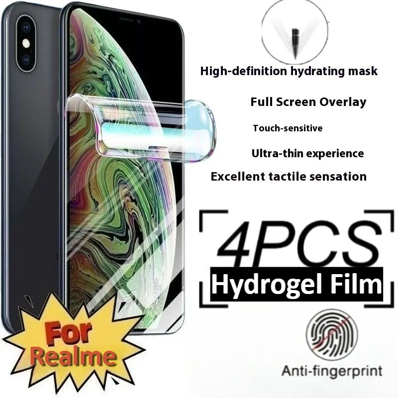 

4Pcs Hydrogel Film for Realme 14 13 12 11 Pro Max Screen Protector for Realme 15T 14 Pro Screen Protector for Realme 14T 12 Plus