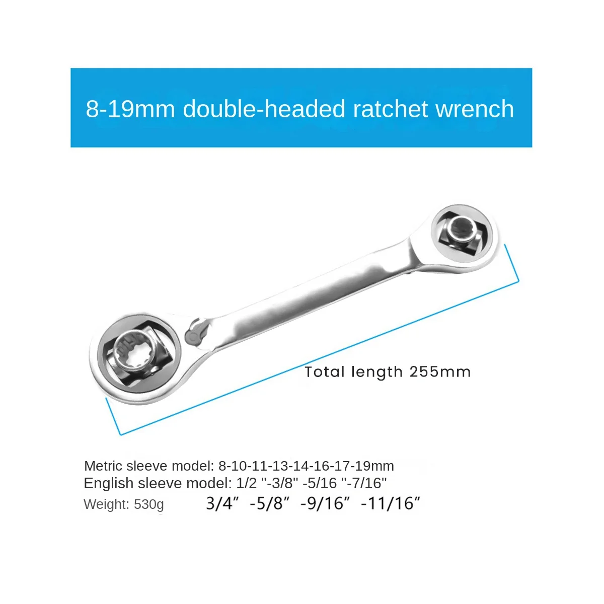 Multifunctional Ratchet Socket Wrench Universal Wrench Two-Way Ratchet Wrench Auto Repair