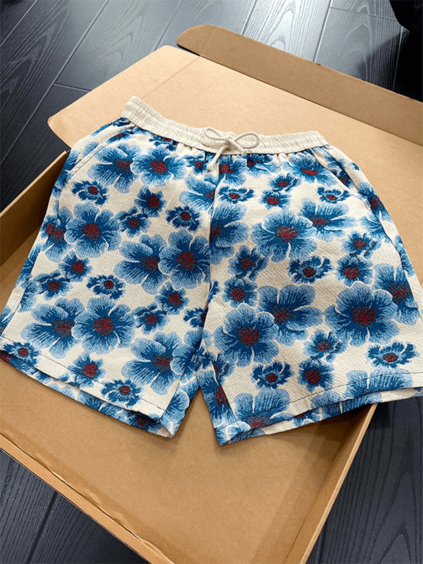 

Hawaii Blue Men's orts Summer Island Sle Vaion Beach Loose Straight Cut Five-Quarter Length Casual Versatile Comfortable