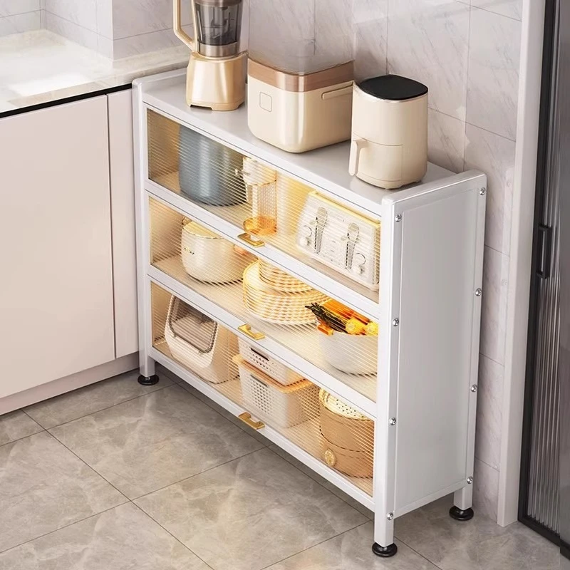 Kitchen shelves Floor-to-ceiling multi-layer crevices Locker Small household appliances Pot storage rack Against the wall