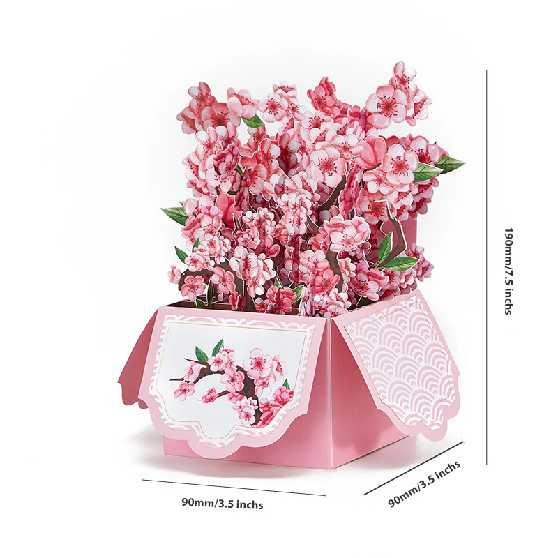 Butterflies Flower Pop Up Cards Paper Flower Bouquet Card Box 3D Popup Flower Greeting Cards for Valentine\'s Day Mother\'s Day