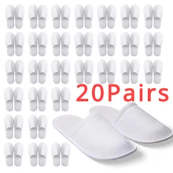 Zapatillas desechables de algodón de 10/20 pares, zapatillas de baño cerradas, adecuadas para invitados en casa, zapatos de hospitalidad, SPA barato