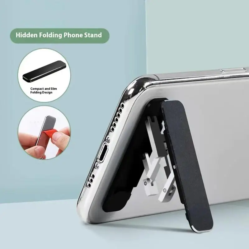 1/3PCS Mini Invisible Foldable Mobile Phone Stand Aluminum Alloy Desktop Mount Material Holder Adjustable Angle For Cellphone