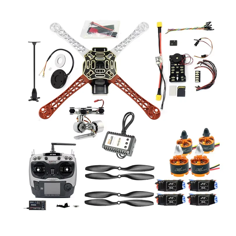 

DIY RC FPV Drone Kit 4-осевой квадрокоптер с рамой F450 PIXHAWK PXI PX4 Управление полетом 920KV Двигатель GPS AT9S Передатчик Приемник
