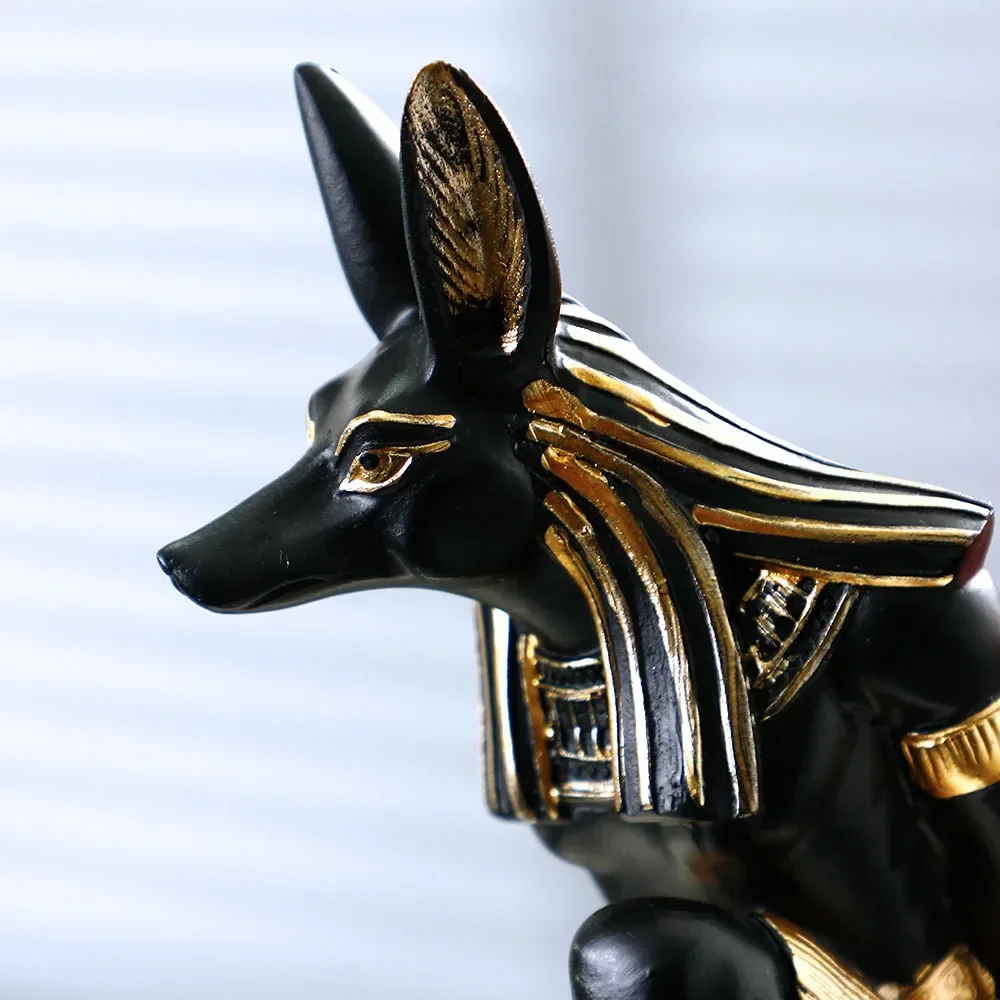 1pcs Resin Vintage Egyptian Anubis Dog Cat God Figurines Wine Rack Bottle Holder Storage Statue Home Living Room Desktop Decor