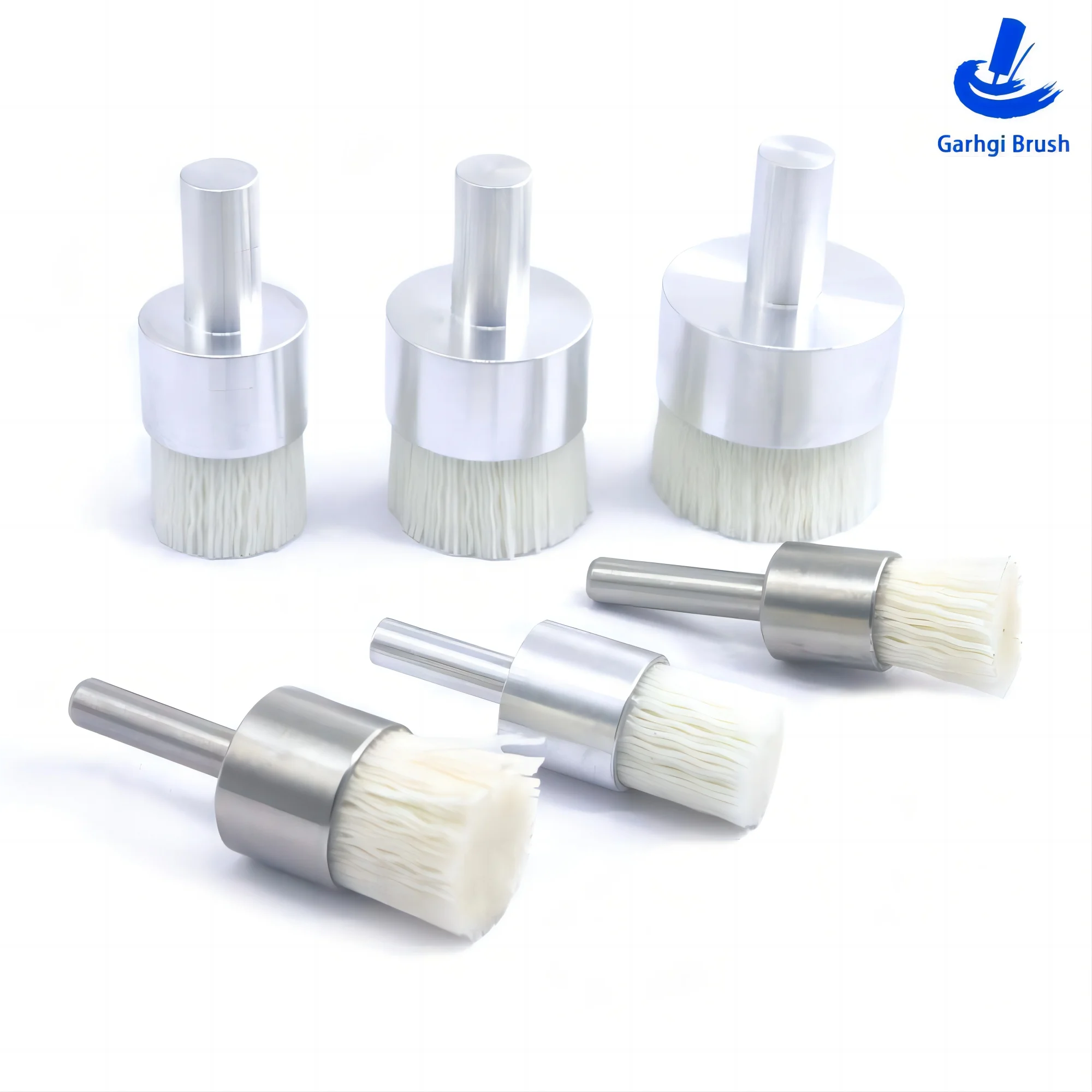 Keramik Abrasive Nilon End Brush Logam Aluminium Permukaan Finishing Presisi Grinding Cleaning Polishing Deburring Alat Listrik Menggunakan