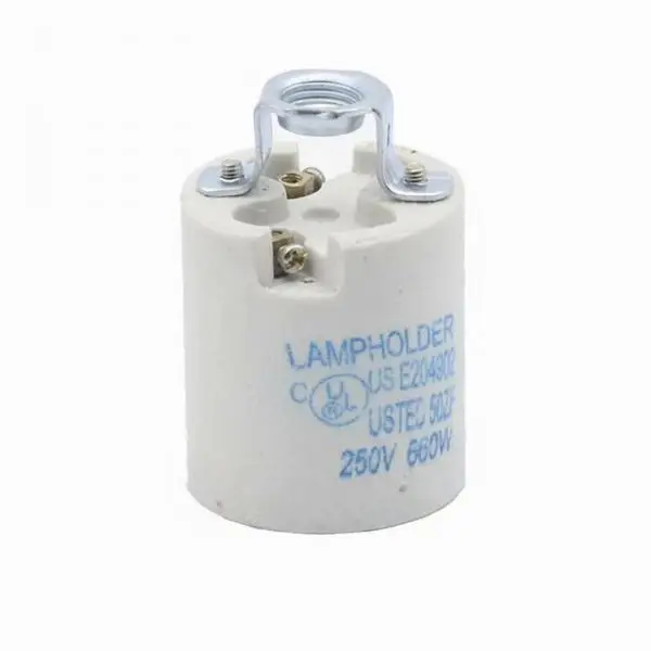High Temperature Ceramic Lamp Holder E27 Lighting Socket No Weld Install for Home Fixture Replacement