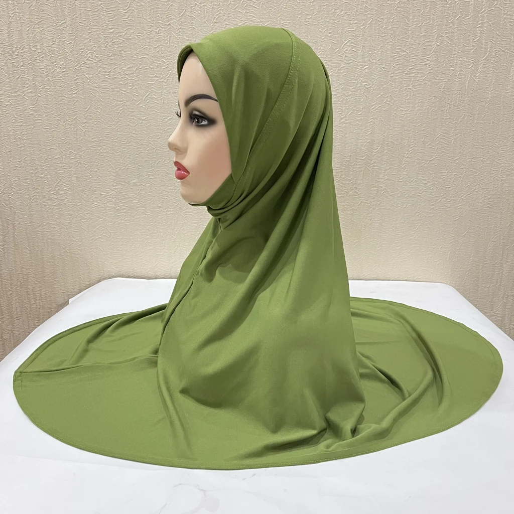 H124 Erwachsene, hochwertiger, großer muslimischer Hijab-Schal mit Kinnteil, islamisches Kopftuch, Hüte, Armia, zum Anziehen, Kopfbedeckung, Turban-Kappen – Detail 8