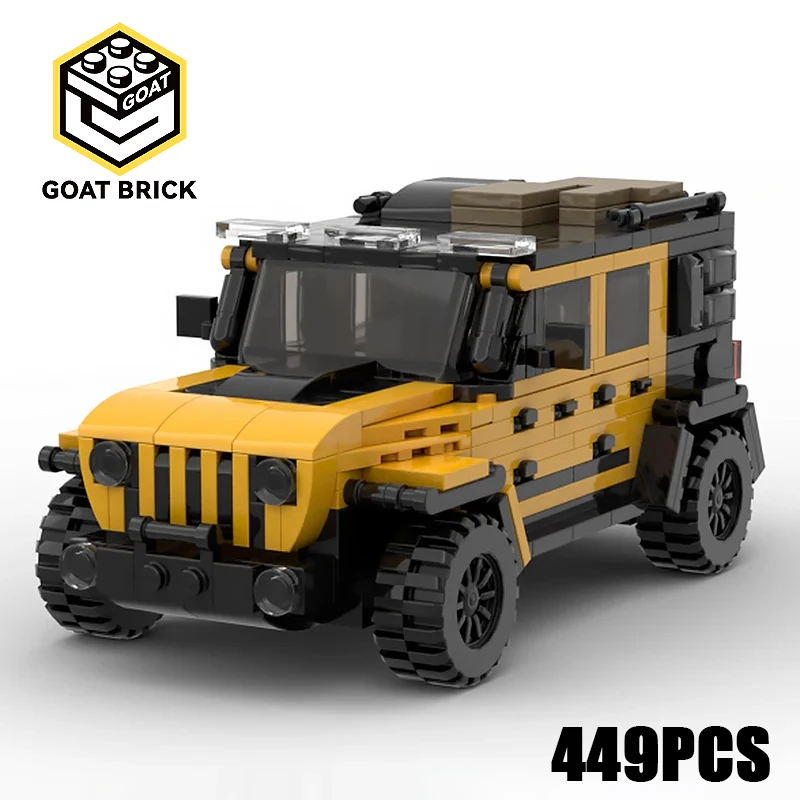 

Строительные блоки Moc, желтый внедорожник, технология Sunchaser, модульные кирпичи, модель, подарки, рождественские игрушки, наборы «сделай сам», сборка