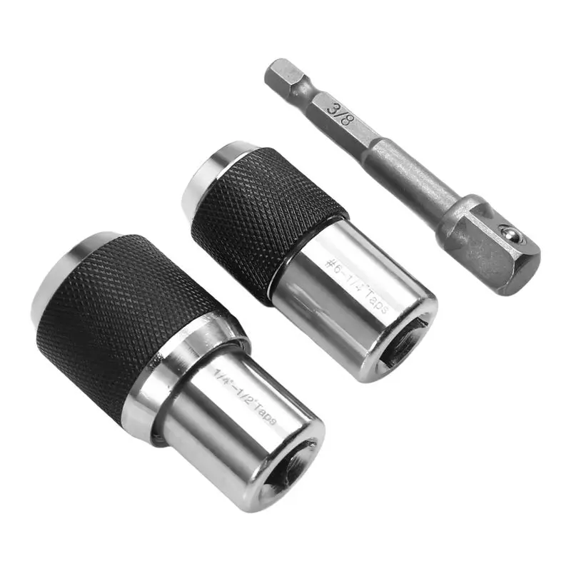 AT19-3Pcs Tap Socket Set Tap Extractor Tool With Socket Adapter Tap Extractor Socket With Adjustable Jaw Extractor Tool