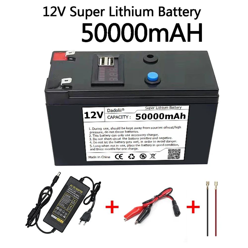 

12V pack Rechargeable battery for solar energy electric vehicle battery 12.6v3A charger 50Ah 18650 lithium battery