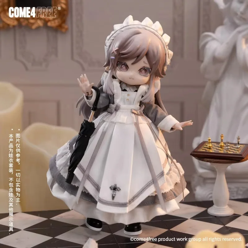 

New 1/12 Bjd Doll Clothes Come4free Leah Love Letter Maid Dress Outfit Set Daily Wear Costume For 12 Scale Ball Jointed Dolls