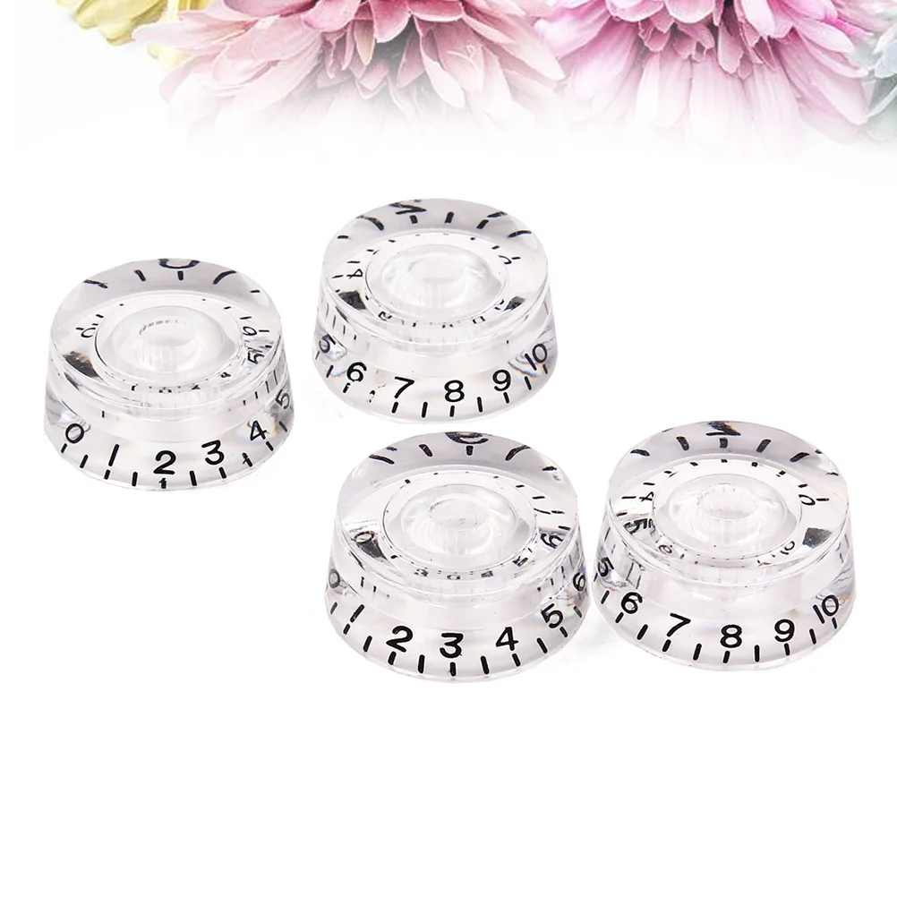 4 قطعة الغيتار الكهربائي حجم لهجة التحكم المقابض مجموعة قسط البلاستيك استبدال الروتاري مرقمة الغيتار أجزاء التحكم المقابض #2