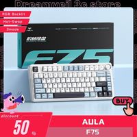 AULA F75 Mechanical Gamer Keyboard 3 Mode 2.4G/USB/Bluetooth Hot Swap RGB Backlit Wireless Keyboard 80 Key Gaming Keyboard Gifts