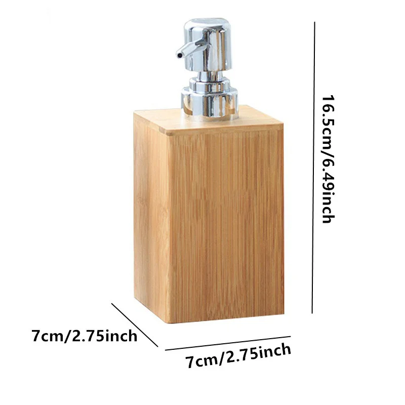 Soap Dispenser Lotion Shampoo Dispenser Bottle Holder Bathroom Kitchen Bamboo Liquid Hand Soap Dispenser Pump 500mL