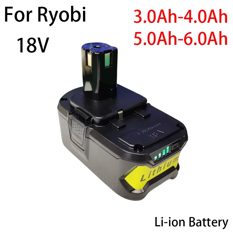 New RYOBI 18V Wireless Power Tool BPL1820 P108 P109 P106 RB18L50 RB18L40 Lithium Ion Battery 3.0Ah/4.0Ah/5.0Ah/6.0Ah