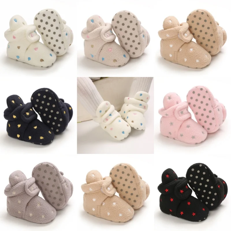 Cotton Shoes For 0-1 Year Old In Autumn and Winter Warm Baby Shoes With Soft Soles Plush Shoes For Male and Female Babies