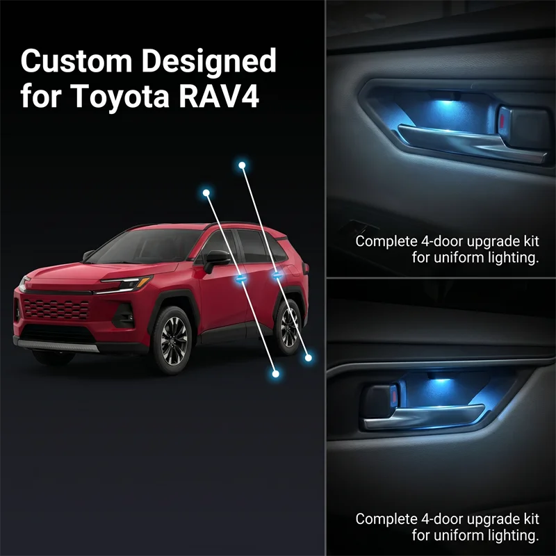 Neue Hochwertige Innenausstattung für Toyota RAV4 XA60 2026: Türgriffschalen mit LED-Beleuchtung, 4 Stück – Detail 9