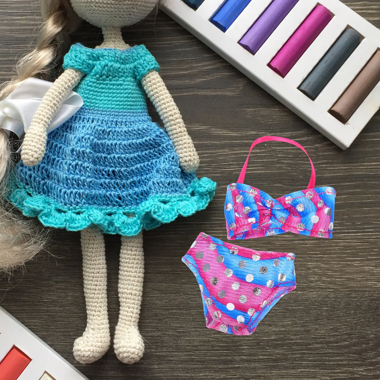 

4Sets Clothes Stylish Swimwear Summer Swim Bikini Outfits Beach Pool Vacation Photography Mermaid Clothes