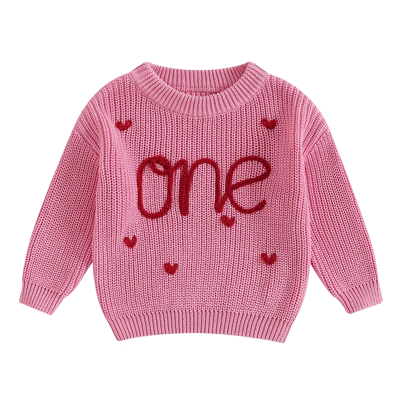 First Birthday Outfit Girl 1st Birthday Boy Gifts Sweatshirt Girls One Birthday Sweater Knitted Tops Fall Winter