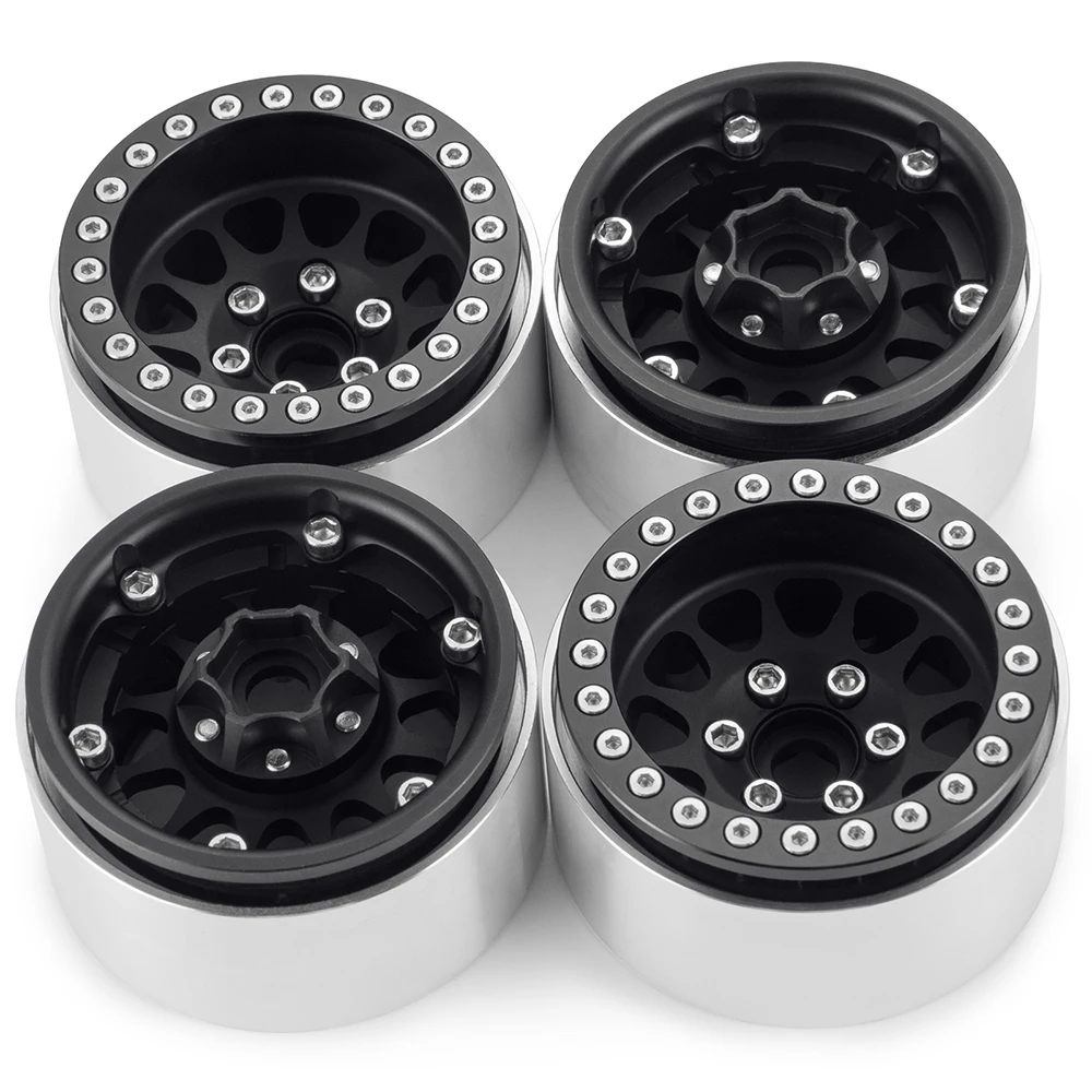 AXSPEED 1.9 Beadlock Wheels Rims Deep Dish Negative Offset 10mm Wheel Hub for 1/10 SCX10 TRX4 TRX6 D90 VS4-10 Gen8 MST Parts