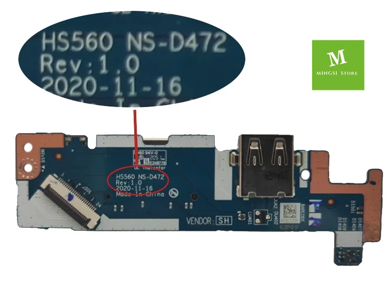 Placa de botón de encendido USB, NS-D522 para LENOV IdeaPad 15S ITL ALC 2021, NS-D472