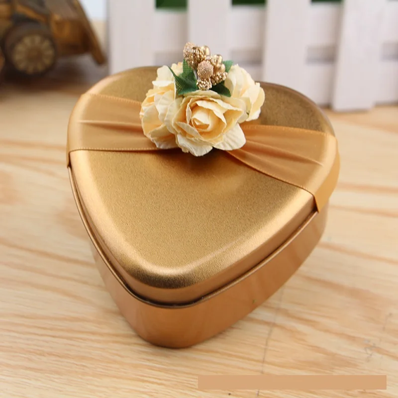 Multi-Style Metal Storage Box Party Decor Tinplate Valentine\'S Day Gift Box Wedding Chocolate Candy Box With Flower Decor Packag