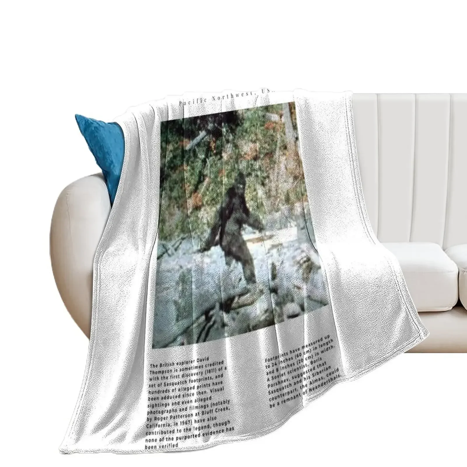 

Minimalist Cryptids: Bigfoot Throw Blanket manga Sofa Vintage Hair Blankets