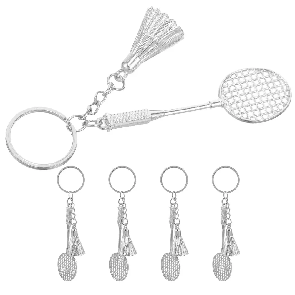 

5 Pcs Badminton Keychain Pendant Backpack Decoration Small Gift Bag Accessories Chains Metal Decors Jewelry