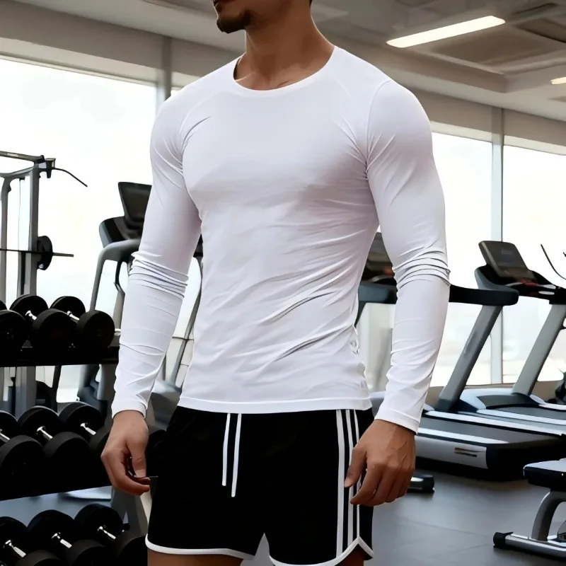 Men Sport T-shirt Quick Dry Bodybuilding Running Shirt Long Sleeve Compression Top Gym T Shirt Men Fitness Tight Cool Top