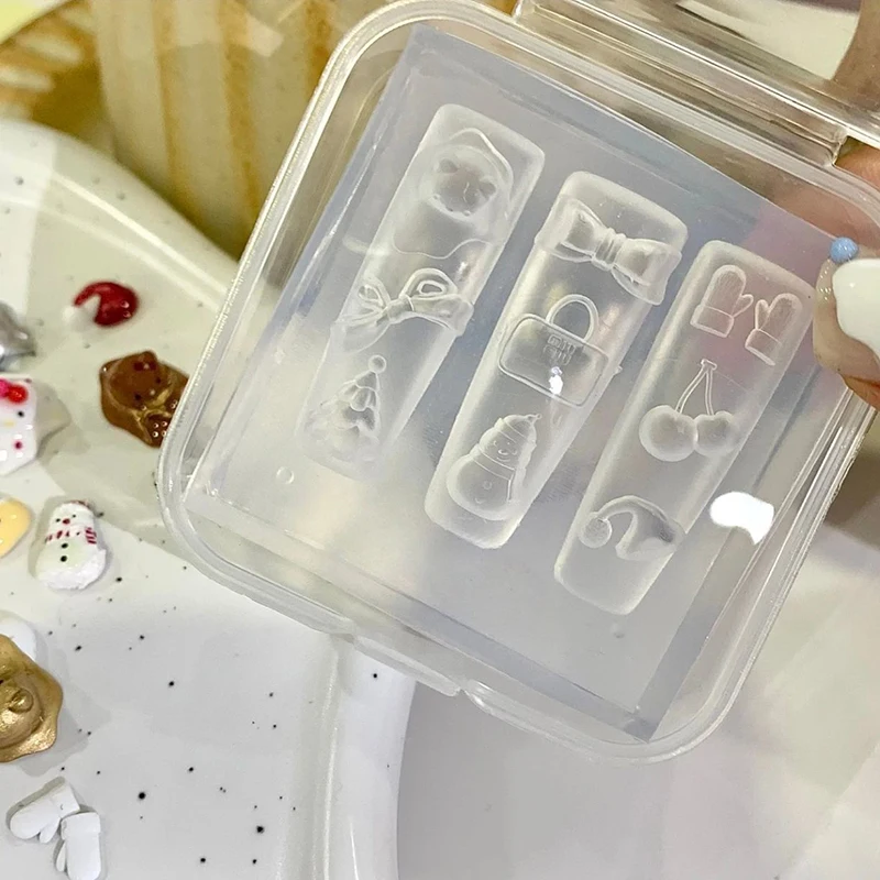 Christmas Gift Silicone Snowman Nail Carving Mold Nail Decorations Nails Diy Design Stereoscopic Stamping Plate Manicure Tools