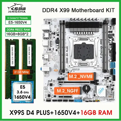 Kit scheda madre X99 Kit set LGA 2011-3 xeon con processore E5 1650 V4 e set scheda madre 16GB (2*8G) DDR4 2133Mhz Memoria 1650V4