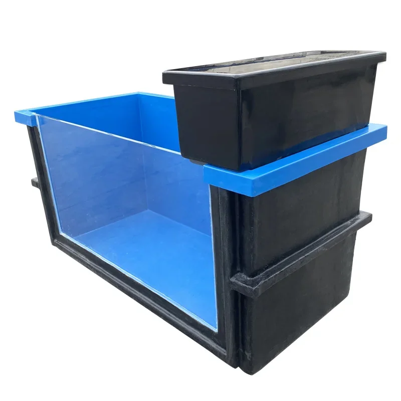 Wholesale custom cheap stackable large fiberglass frp fiberglass aquariums koi pond fish tank with viewing window and filter